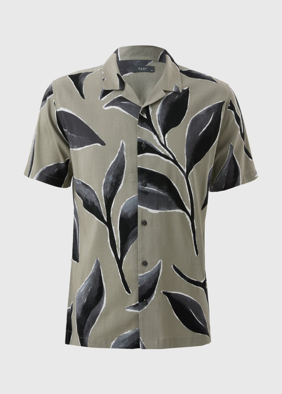 Sage Green Smart Leaf Pritned Shirt