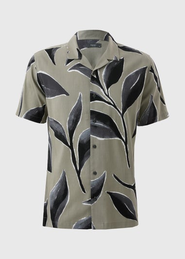 Sage Green Smart Leaf Pritned Shirt