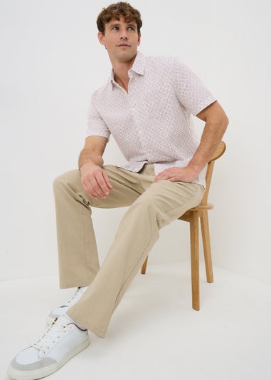 Burgundy Abstract Tribal Seersucker Shirt