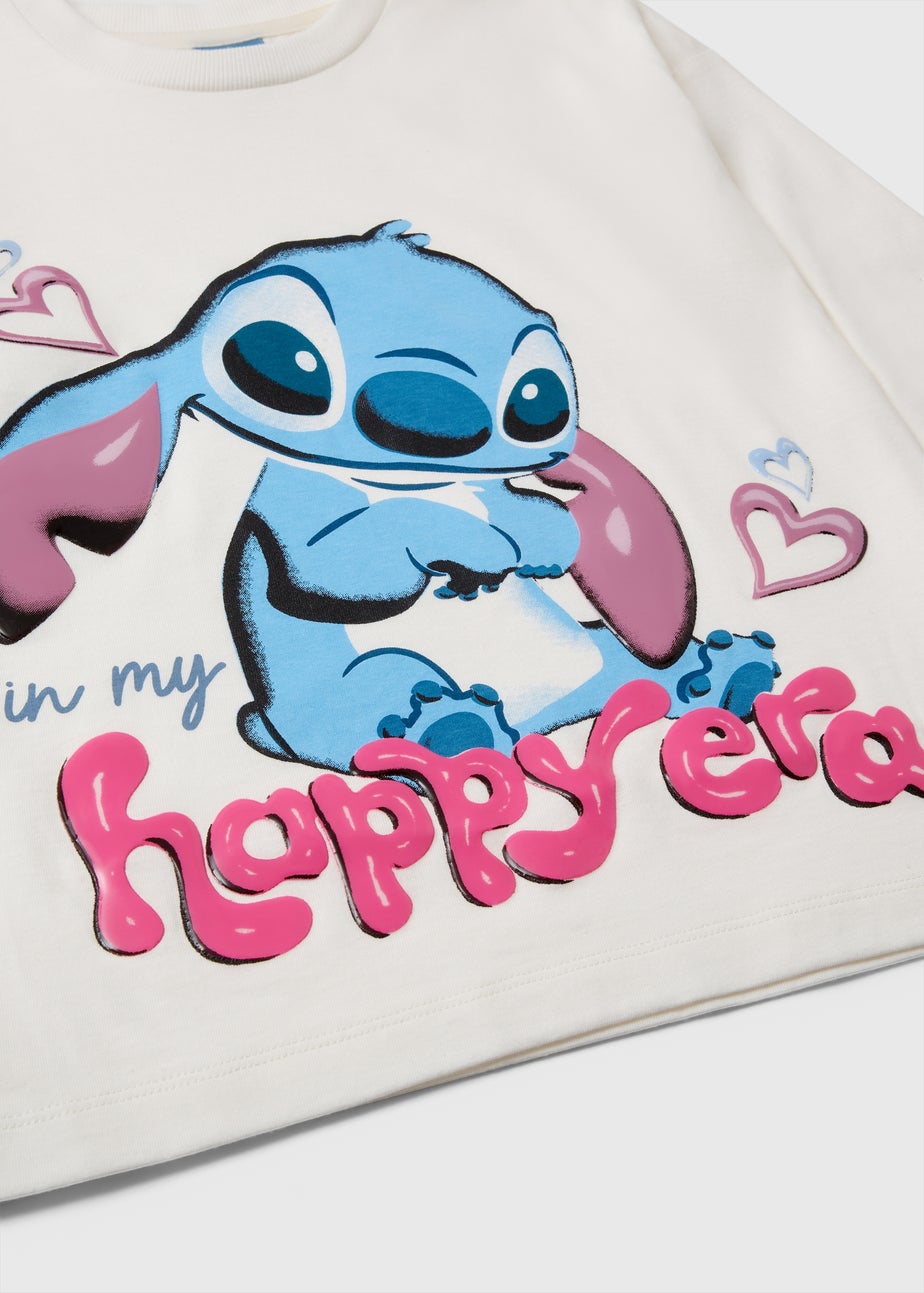 Disney Girls White Stitch Pyjama Set (5-13yrs)