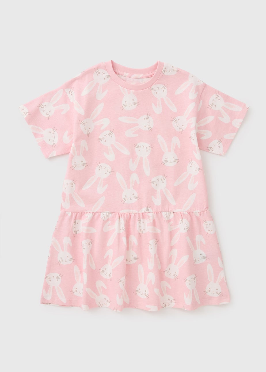 Girls Pink Bunny Dress (1-7yrs)