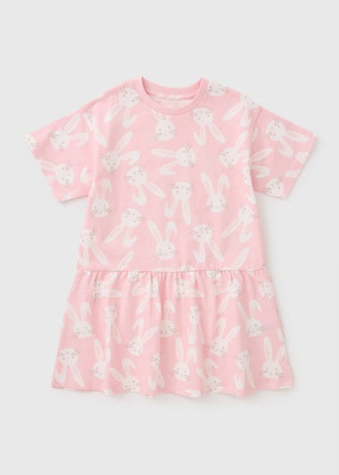 Girls Pink Bunny Dress (1-7yrs)