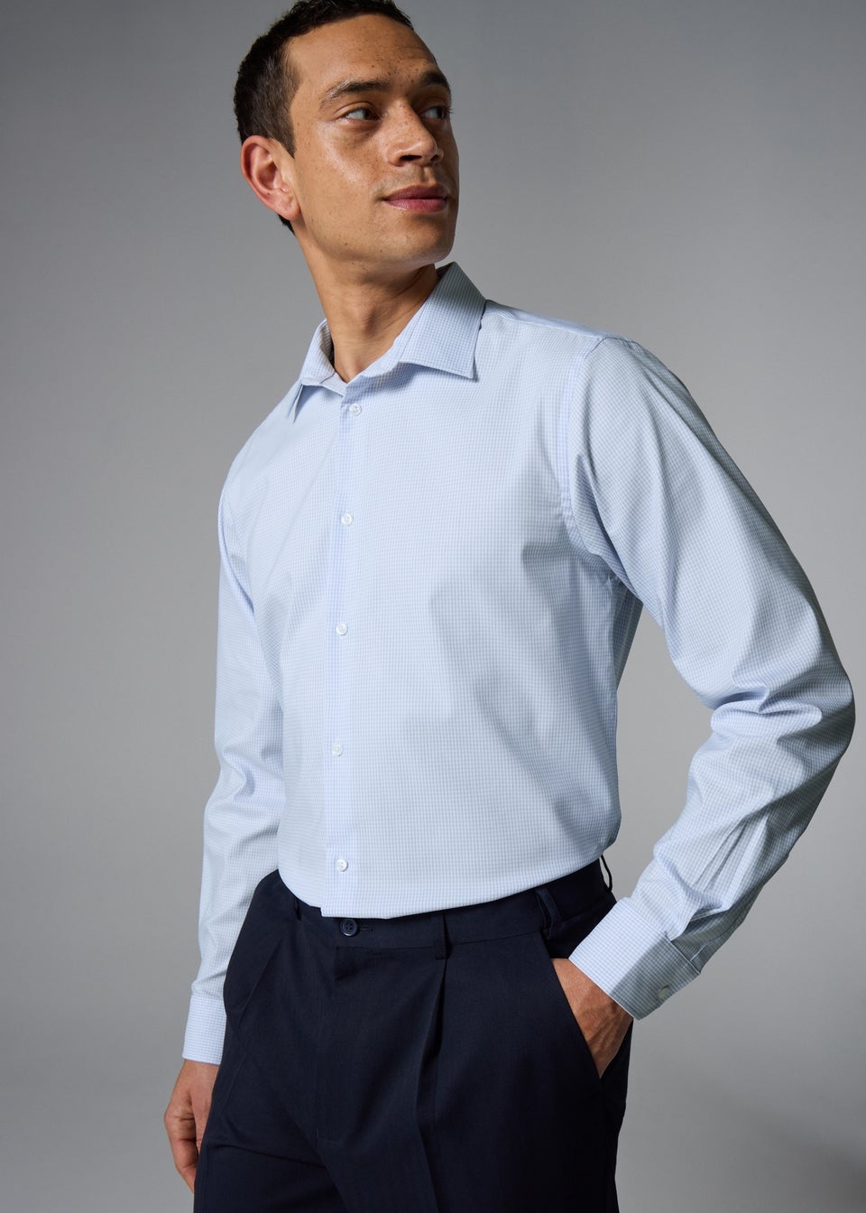 Taylor & Wright Blue Check Regular Fit Shirt