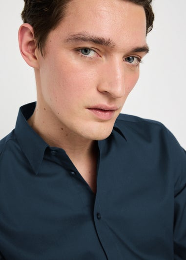 Taylor & Wright Navy Textured Regular Fit Shirt