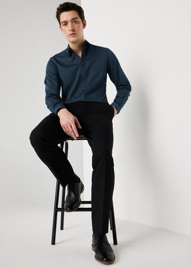 Taylor & Wright Navy Textured Regular Fit Shirt