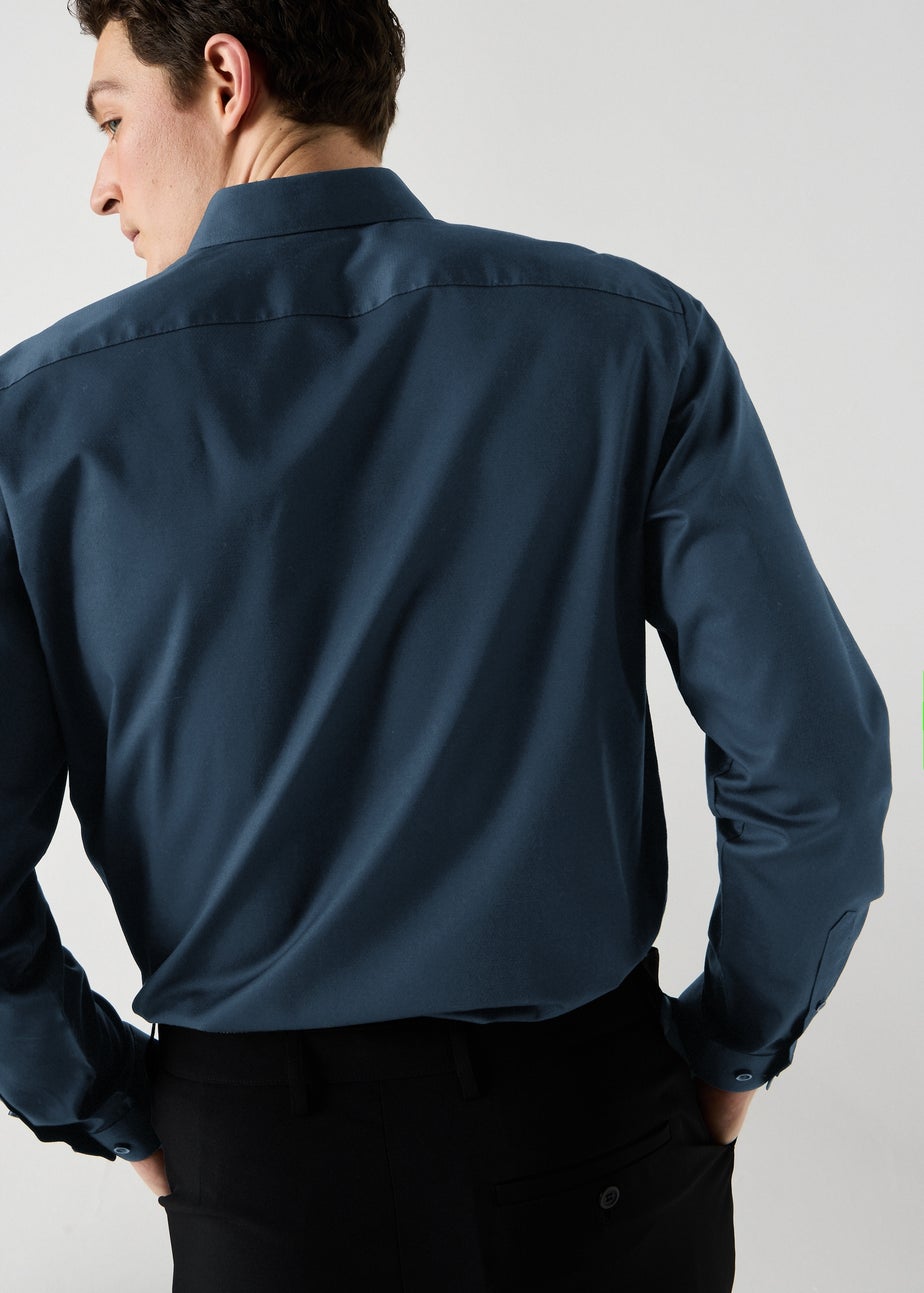 Taylor & Wright Navy Textured Regular Fit Shirt