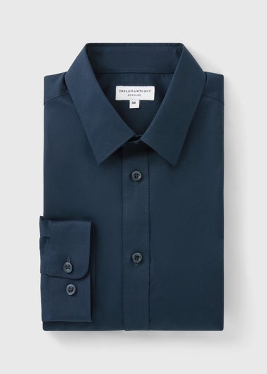 Taylor & Wright Navy Textured Regular Fit Shirt