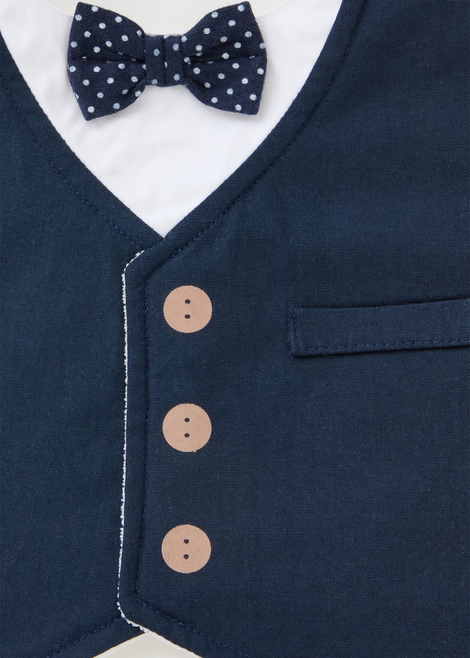 Boys Navy Occasion Bib