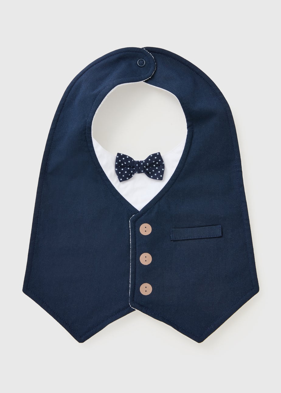 Boys Navy Occasion Bib
