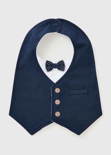 Boys Navy Occasion Bib