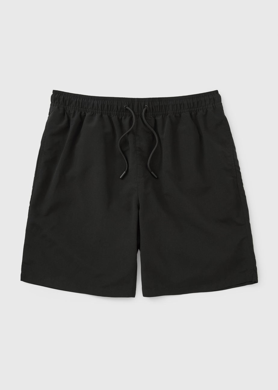 Black Long Length Swim Shorts