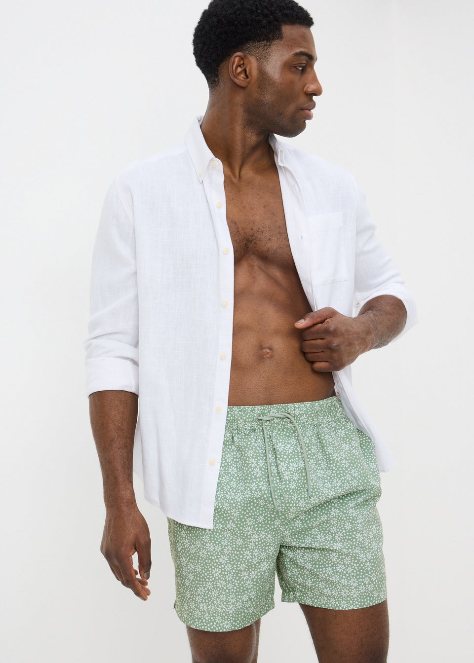 Green Ditsy Floral Essential Swim Shorts