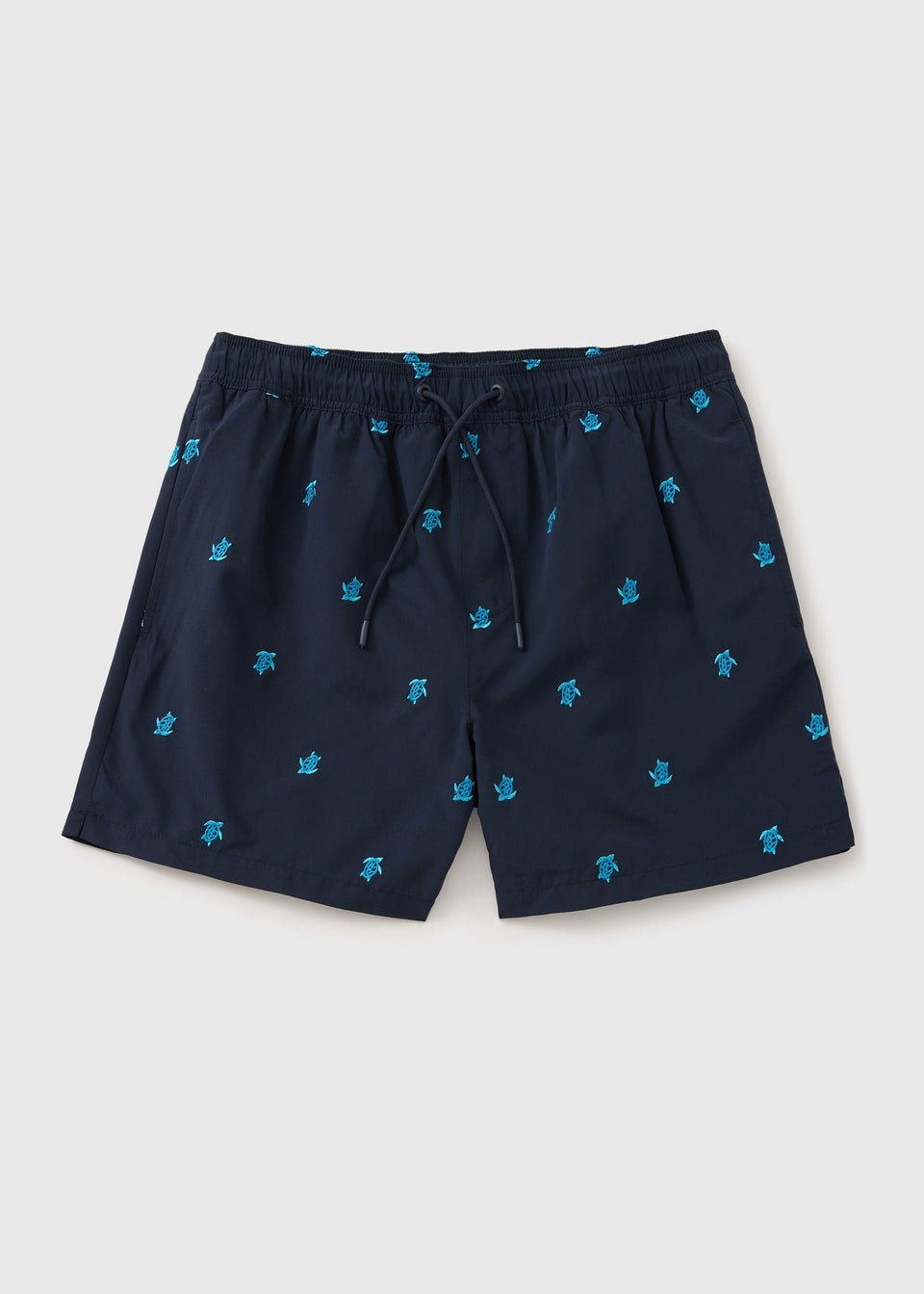 Navy Essential Turtle Pattern Swim Shorts