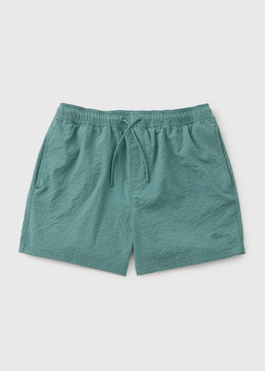 Green Seersucker Swim Shorts