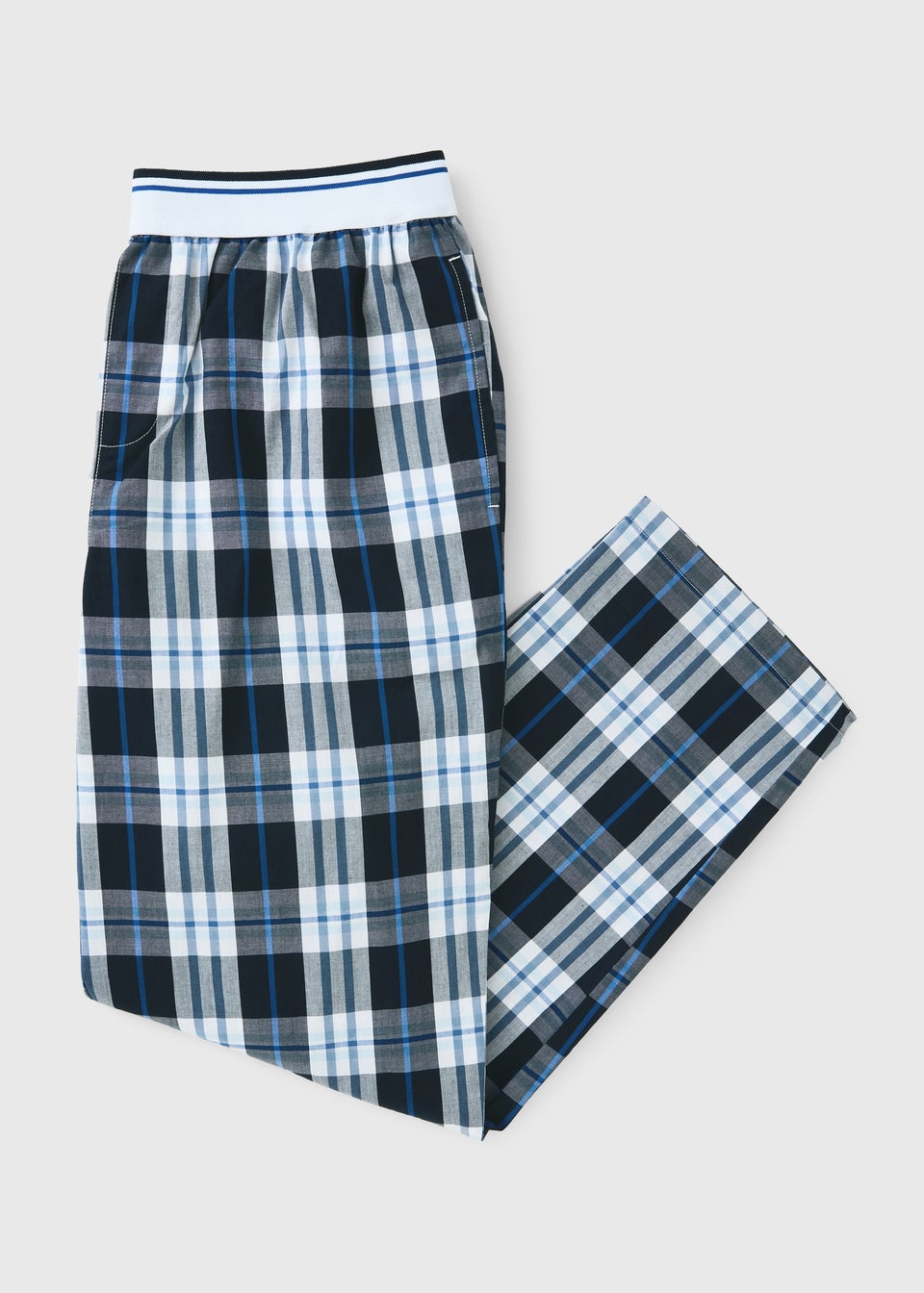Navy Check Jacquard Woven Pyjama Bottoms