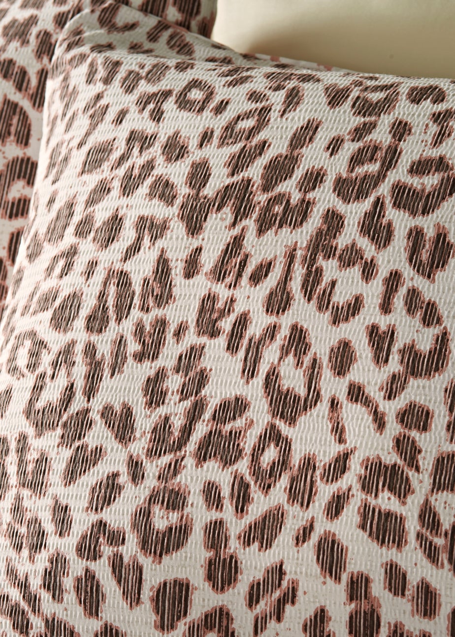 Natural Leopard Seersucker Duvet Set
