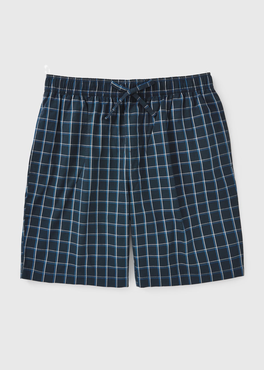 Blue Woven Check Pyjama Shorts