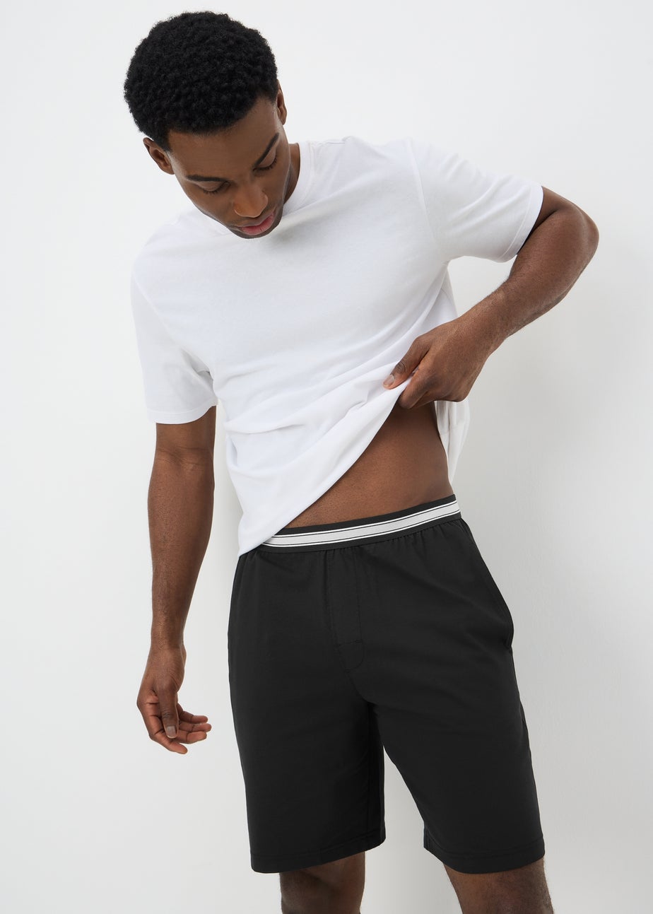 2 Pack Black & Grey Jersey Pyjama Shorts