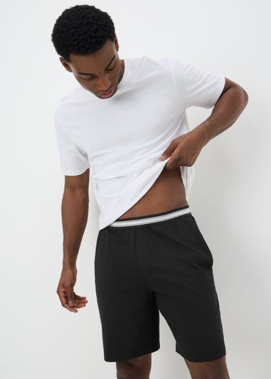 2 Pack Black & Grey Jersey Pyjama Shorts