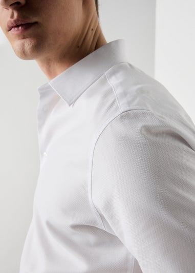 Taylor & Wright White Textured Regular Fit Short Sleeve Shirt