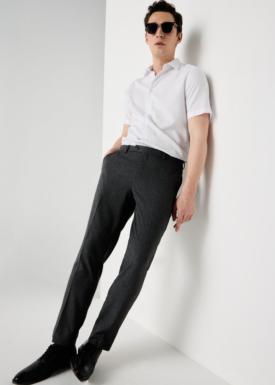 Taylor & Wright White Textured Regular Fit Short Sleeve Shirt