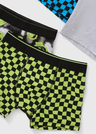 5 Pack Boys Check Skulls Trunks (2-13yrs)