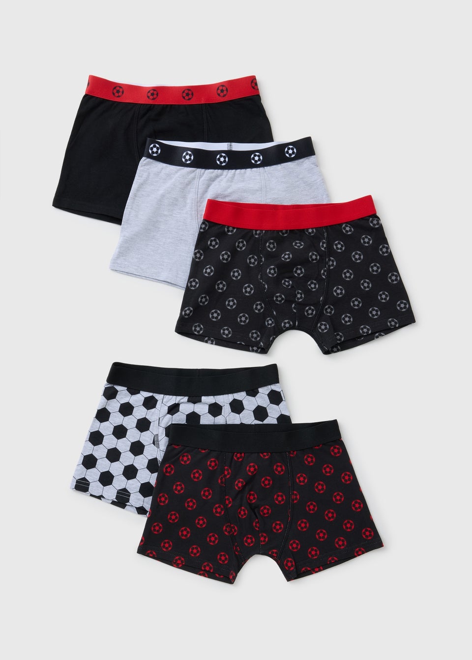 5 Pack Boys Multicolour Football Trunks (2-13yrs)