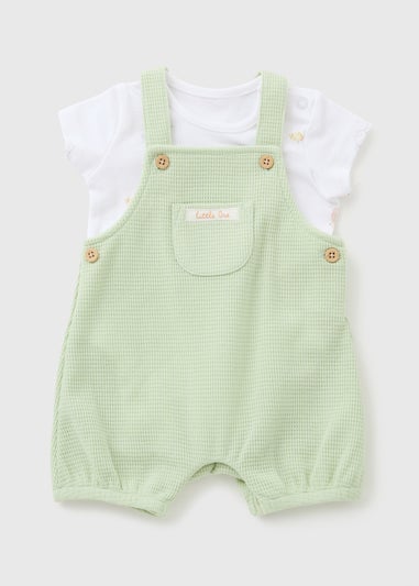 Baby Green Knitted Top & Dungaree Set (Newborn-12mths)