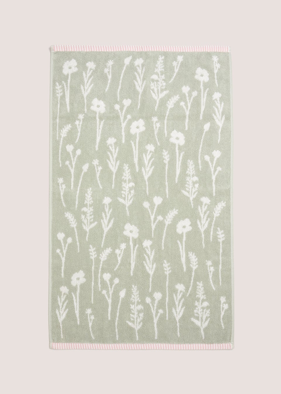 Green Floral Jacquard Towel