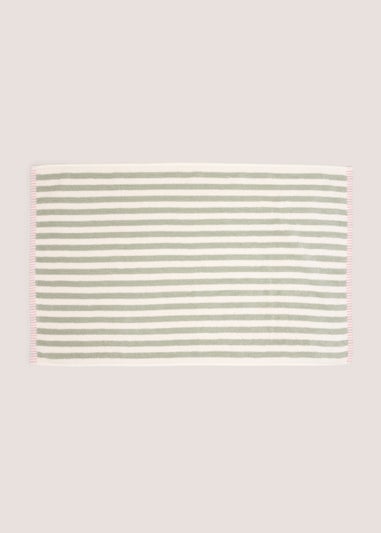 Green Stripe Jacquard Hand Towel
