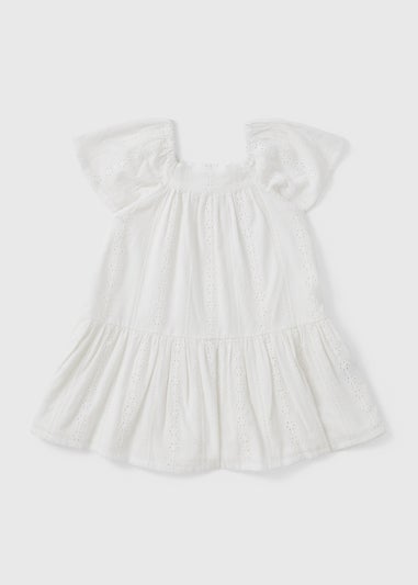 Girls White Broidery Dress (1-7yrs)