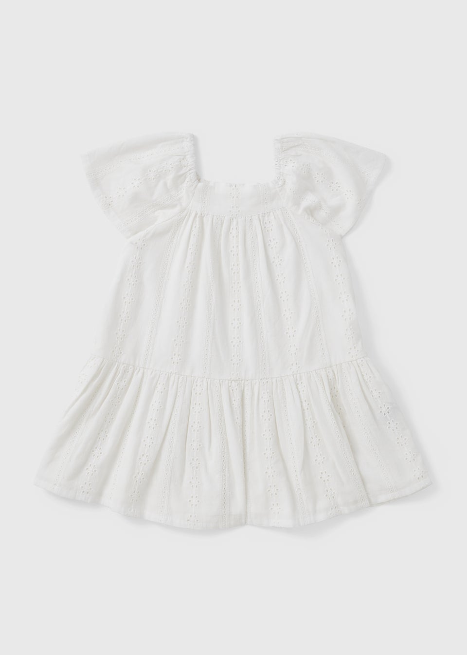 Girls White Broidery Dress (1-7yrs)