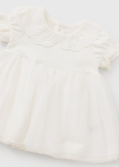 Baby White Mesh Dress (Newborn-23mths)