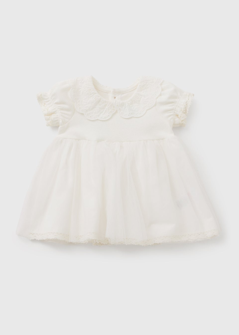 Baby White Mesh Dress (Newborn-23mths)