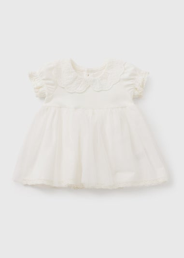 Baby White Mesh Dress (Newborn-23mths)