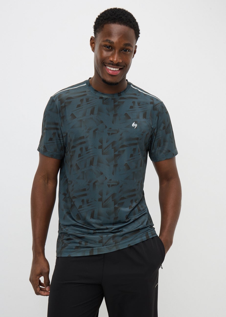 Souluxe Black Printed Sports Top
