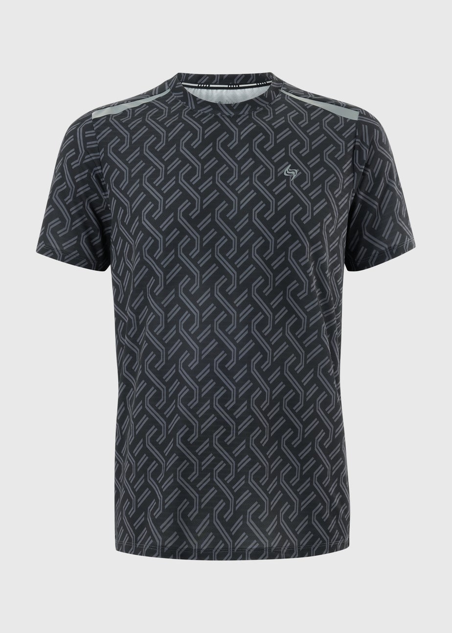 Souluxe Black Printed Sports Top