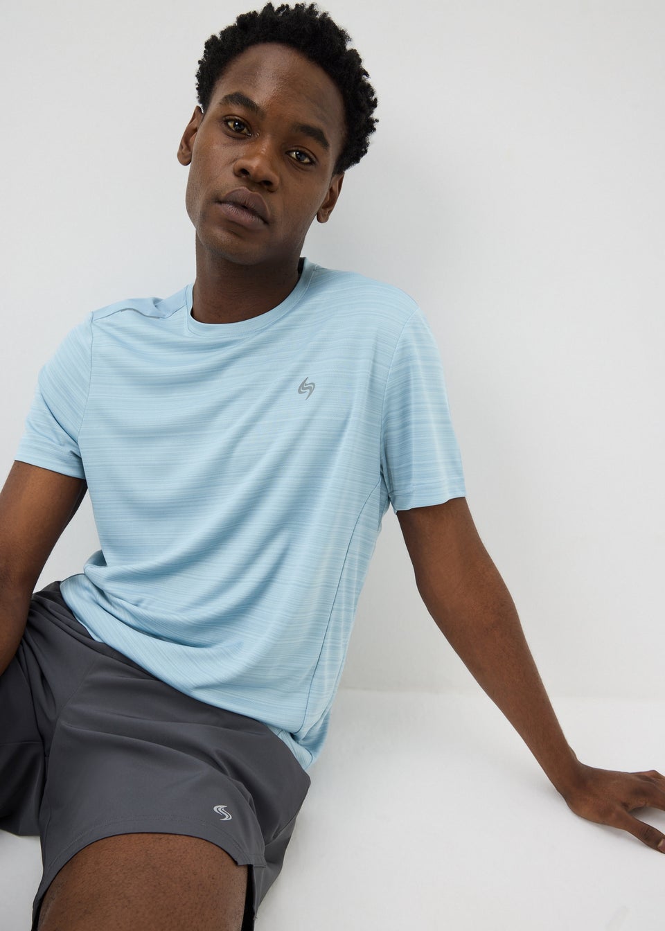 Souluxe Light Blue Space Dye Sports T-Shirt