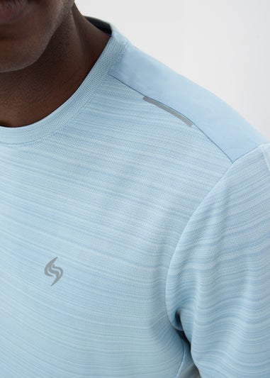 Souluxe Light Blue Space Dye Sports T-Shirt