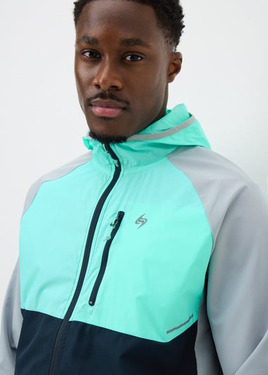 Souluxe Navy Woven Panel Co Ord Zip Through Jacket