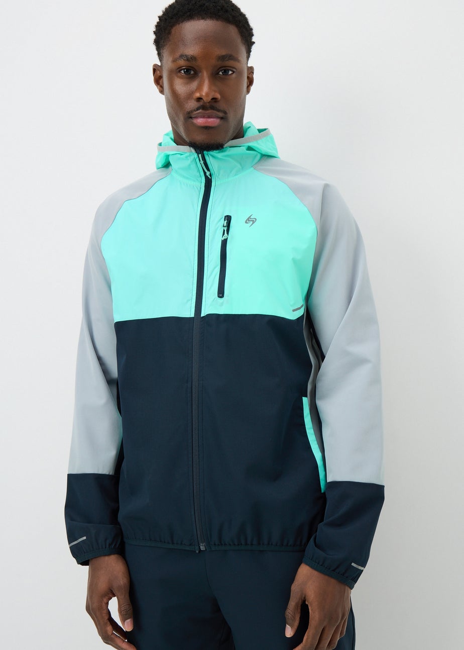 Souluxe Navy Woven Panel Co Ord Zip Through Jacket