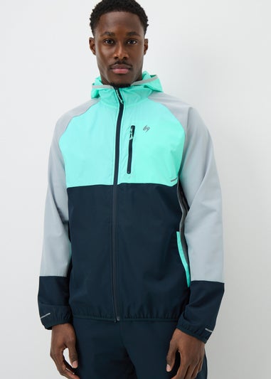 Souluxe Navy Woven Panel Co Ord Zip Through Jacket