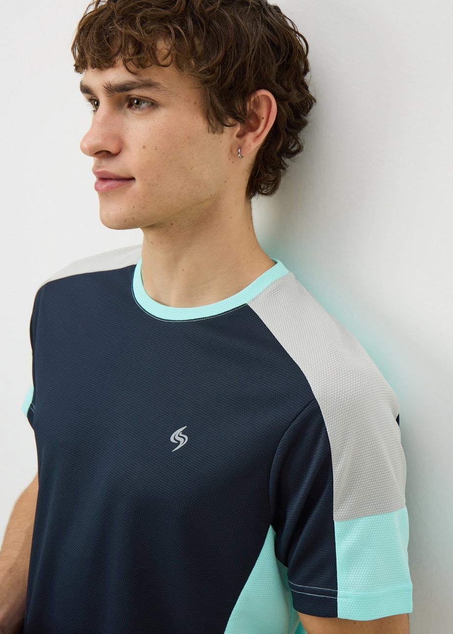 Souluxe Navy Panel Co Ord T-Shirt