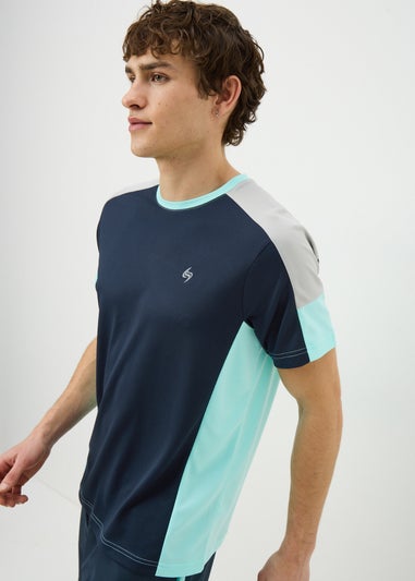 Souluxe Navy Panel Co Ord T-Shirt