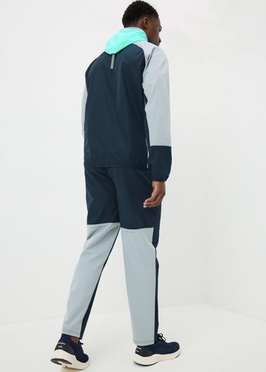 Souluxe Navy Woven Panel Co Ord Jogging Bottoms