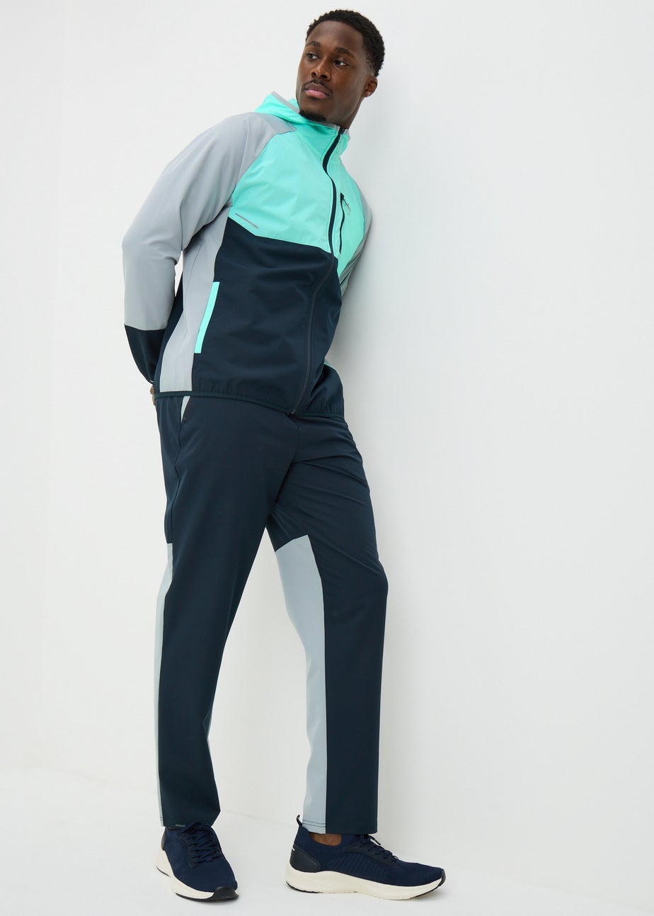 Souluxe Navy Woven Panel Co Ord Jogging Bottoms