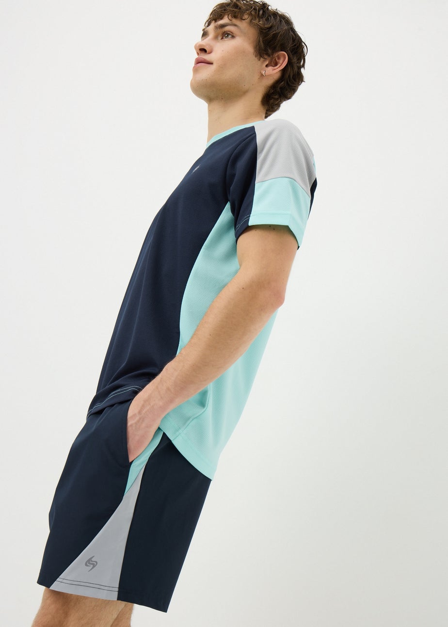 Souluxe Navy Woven Panel Co Ord Shorts