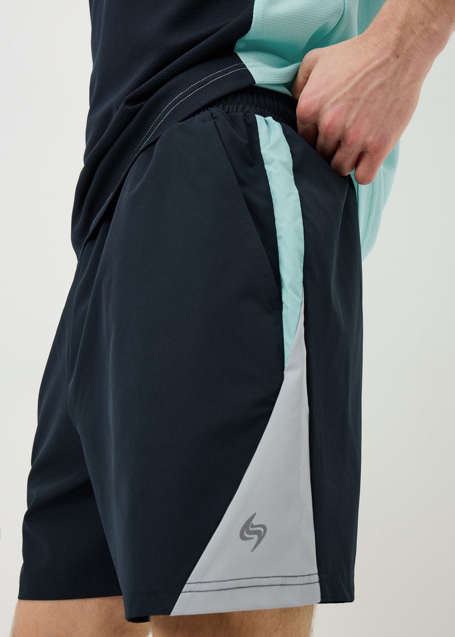 Souluxe Navy Woven Panel Co Ord Shorts