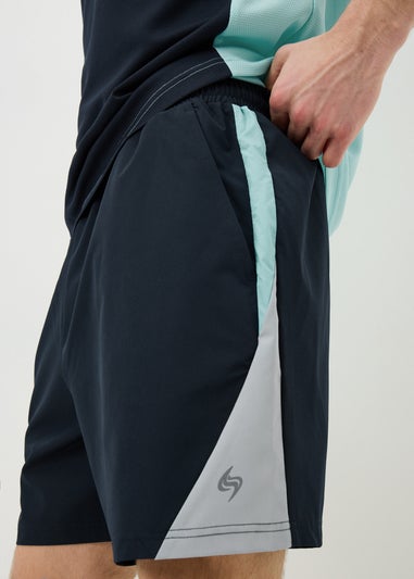 Souluxe Navy Woven Panel Co Ord Shorts
