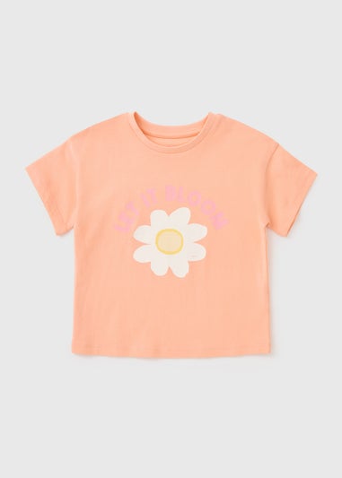 Girls Orange Let It Bloom T-Shirt (1-7yrs)